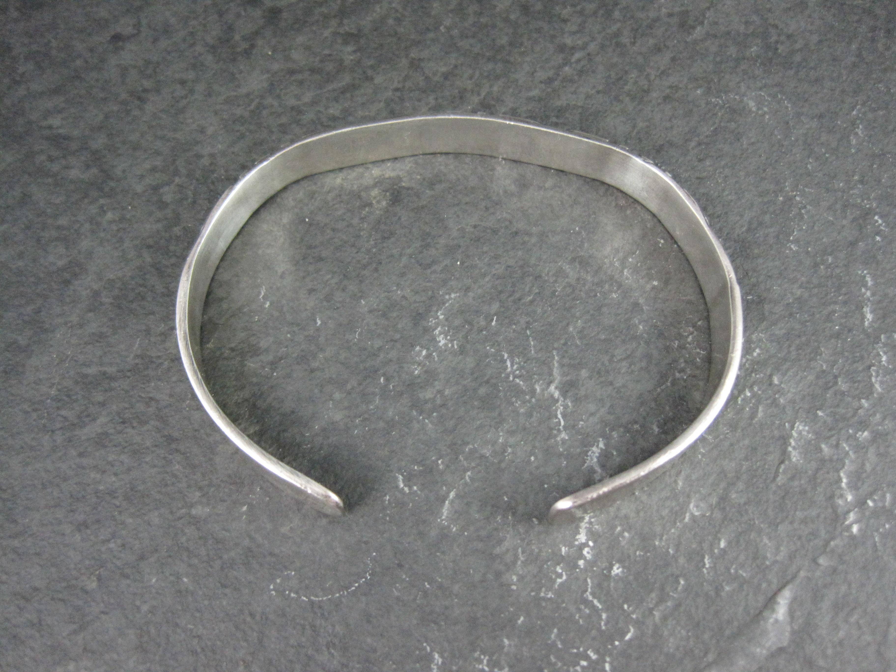 Bracciale tribale d'argento vintage da 6,5 pollici in vendita 6