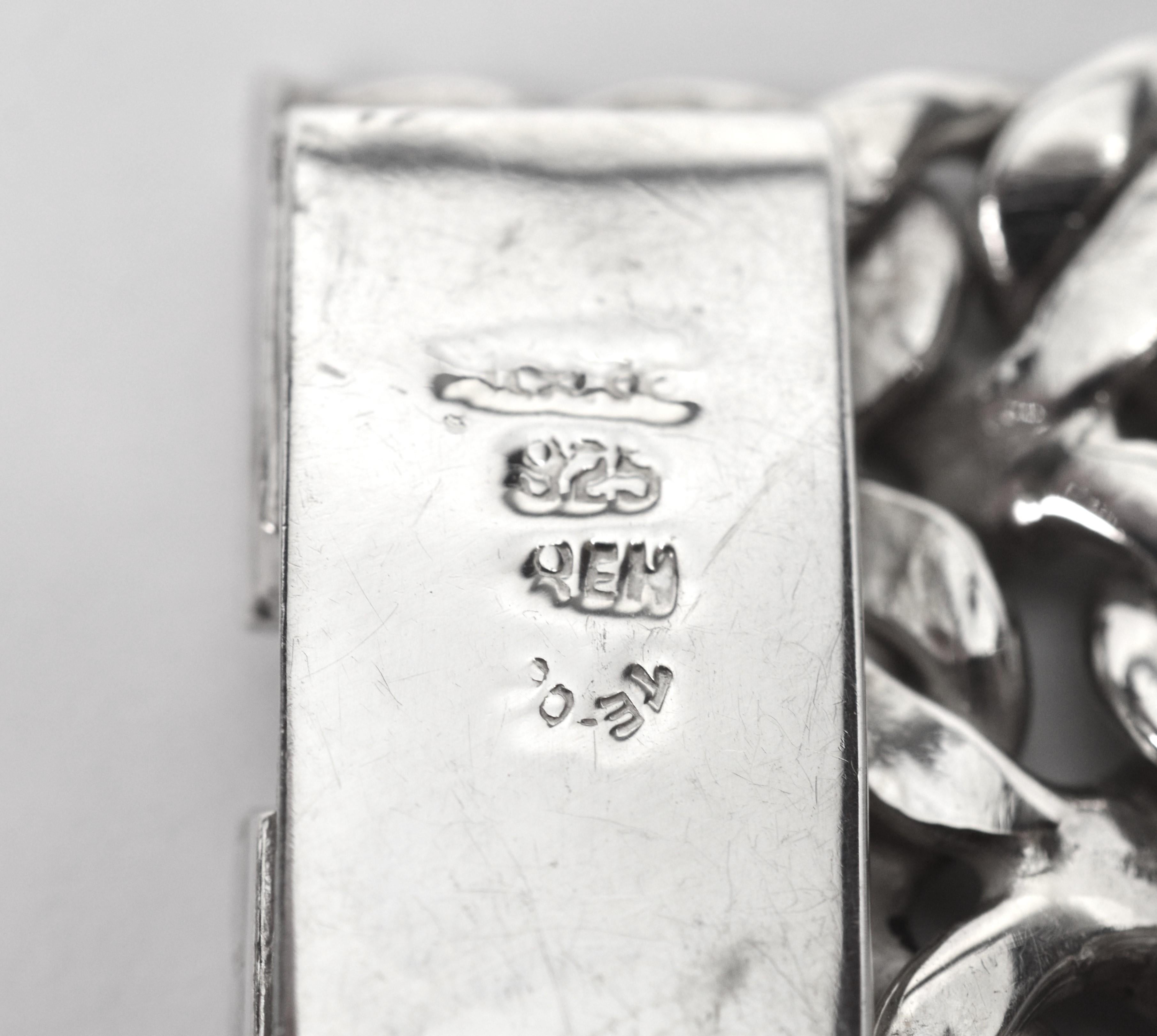 Vintage Sterlingsilber Dreifach-Halskette mit geschwungenem Kragen von Rodolfo Espinoza Taxco 3
