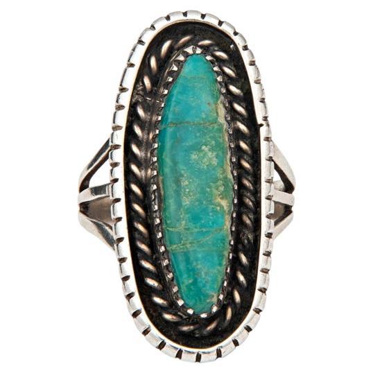 Vintage Sterling Silver Turquoise Ring  For Sale