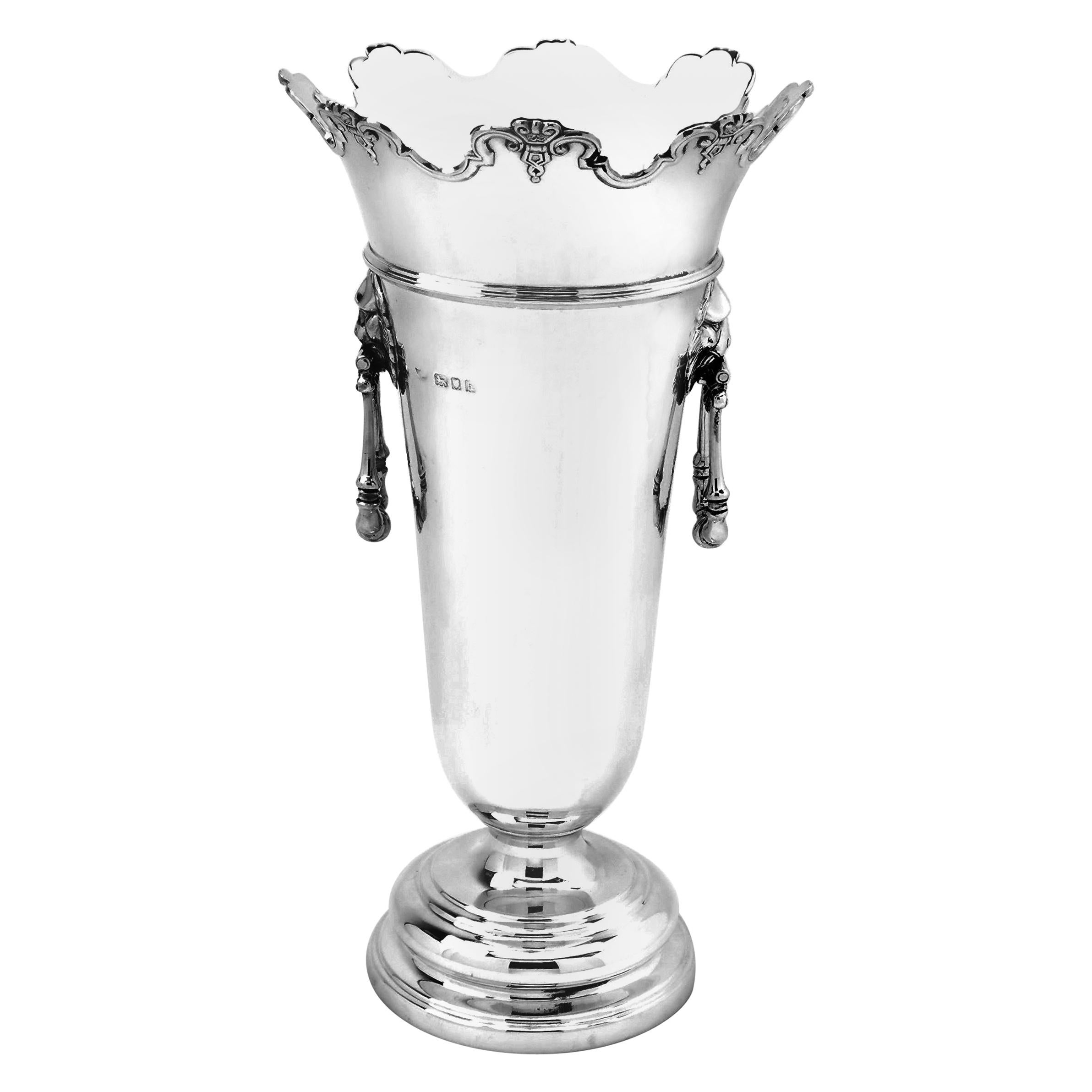 Vintage Sterling Silver Flower Vase 1923 