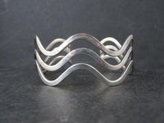 Bracciale a onda in sterling vintage da 7 pollici