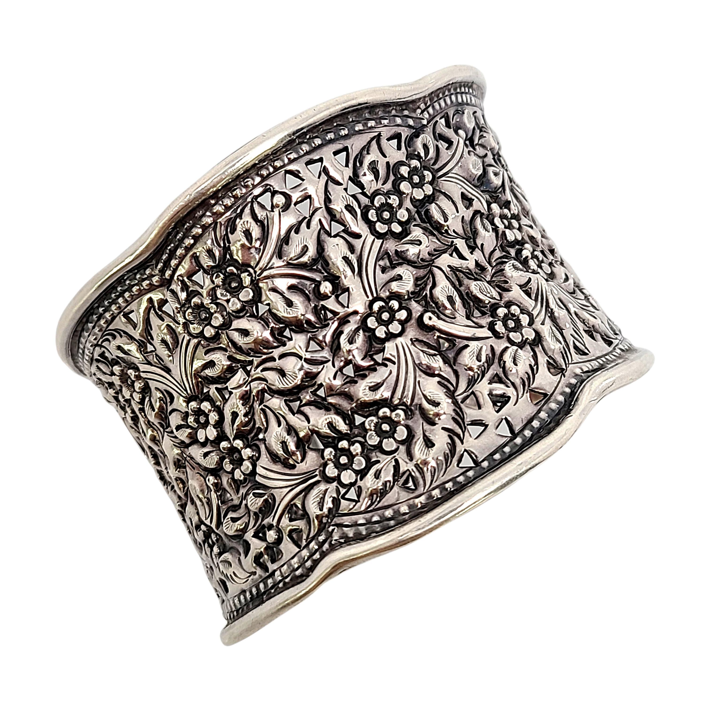 Breites Blumenarmband aus Sterlingsilber 2
