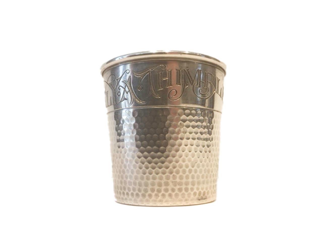 Mid-Century Modern Vintage Sterling Thimble-form Jigger by Webster Silver, ONLY A THIMBLE FULL