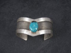 Vintage Sterling Tufa Turquoise Cuff Bracelet