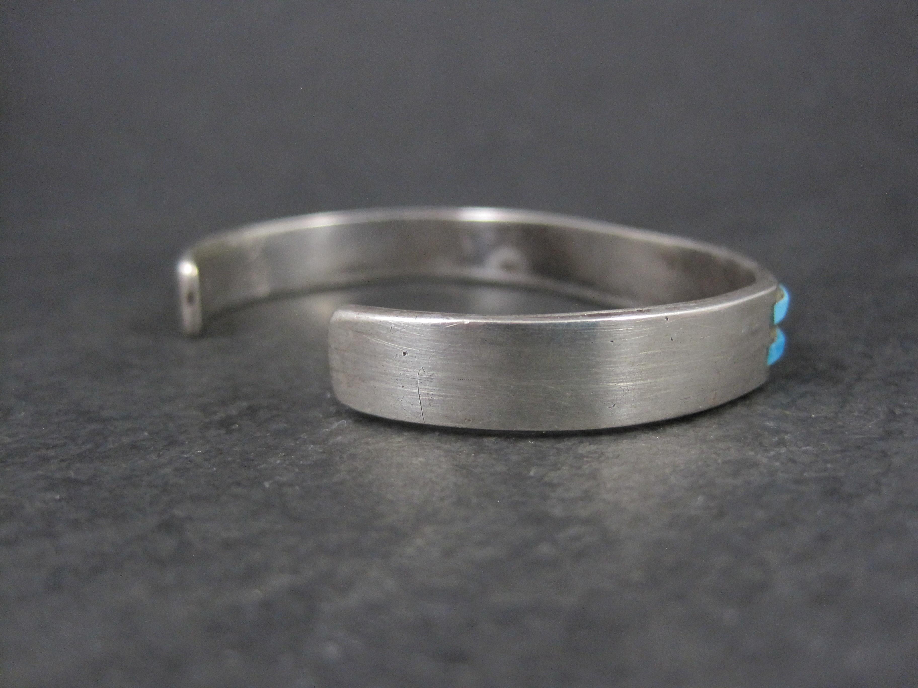 Bracciale d'epoca in argento con turchese e madreperla, 6