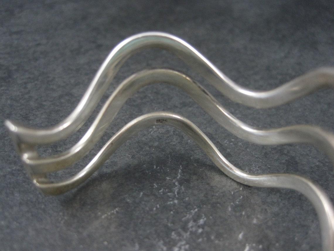 De las mujeres Pulsera brazalete ondulada de plata de ley vintage 7 pulgadas en venta