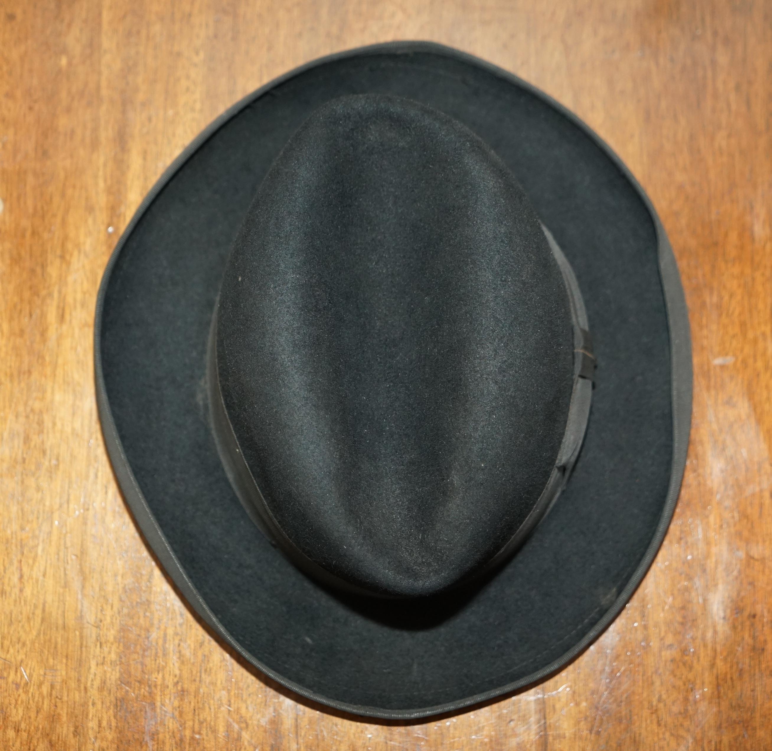 Fabric Vintage Stetson 3x Quality Made in England Trilby Hat for Selfridges Mens Shop For Sale