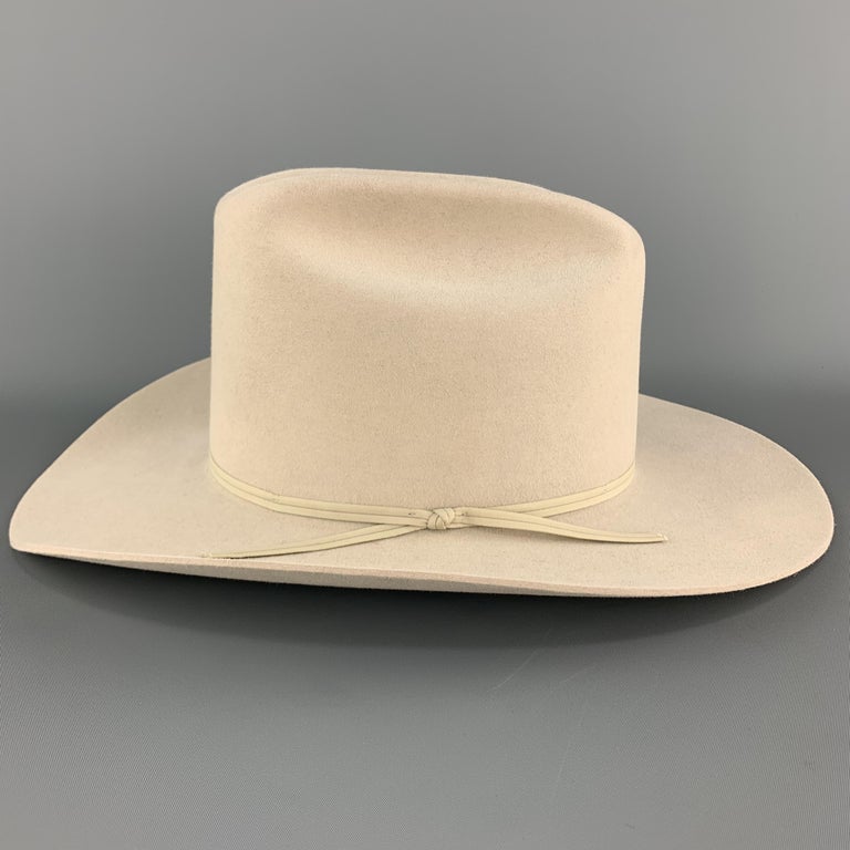 Vintage STETSON Size 7 3/8 Light Gray Felt Rancher Hat at 1stDibs