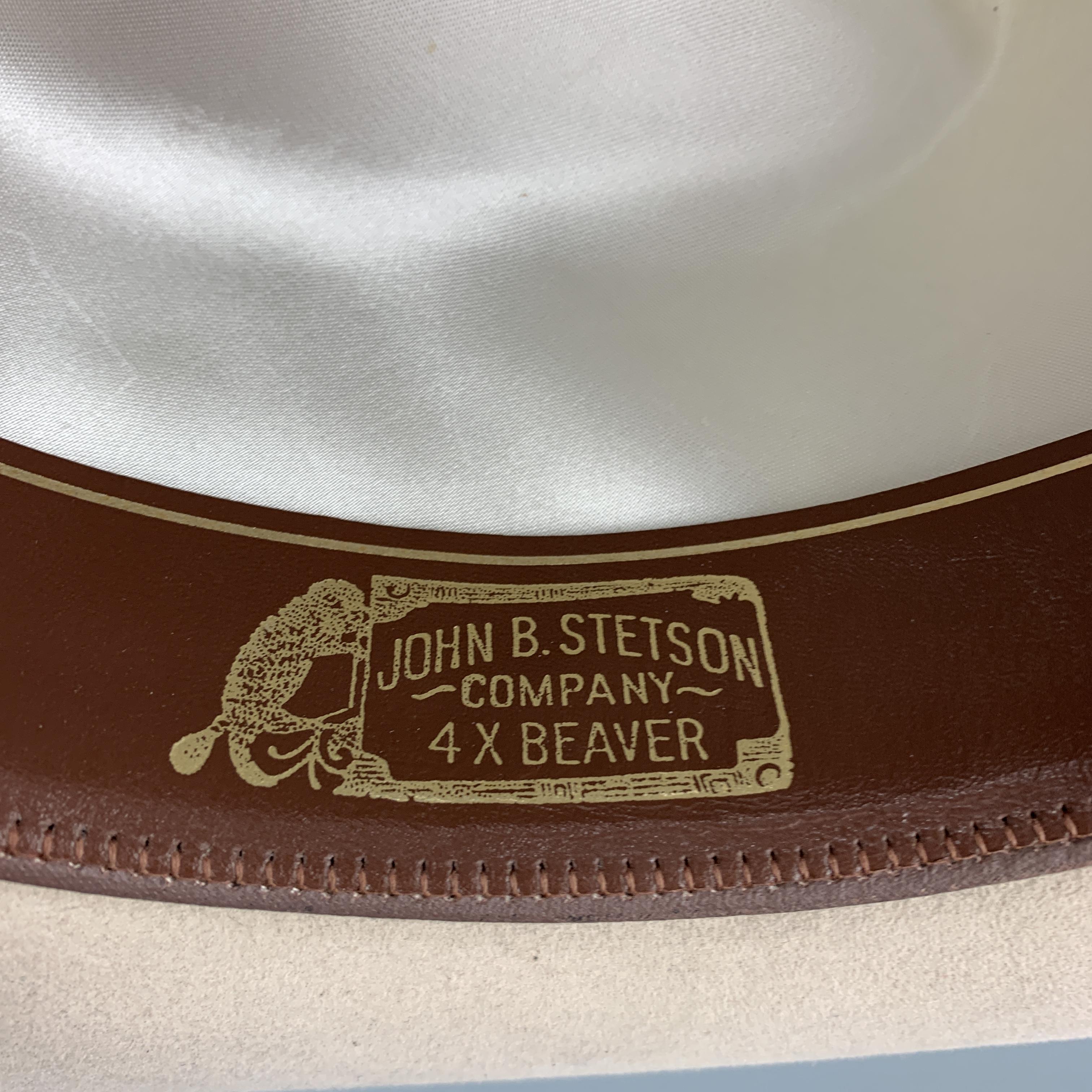 Vintage STETSON Size 7 3/8 Light Gray Felt Rancher Hat 1