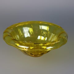 Vintage Steuben Amber Art Glass Paneled Center Bowl, 20th Century