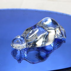 Vintage Steuben Art Glass Crouching Cat Signed C1950