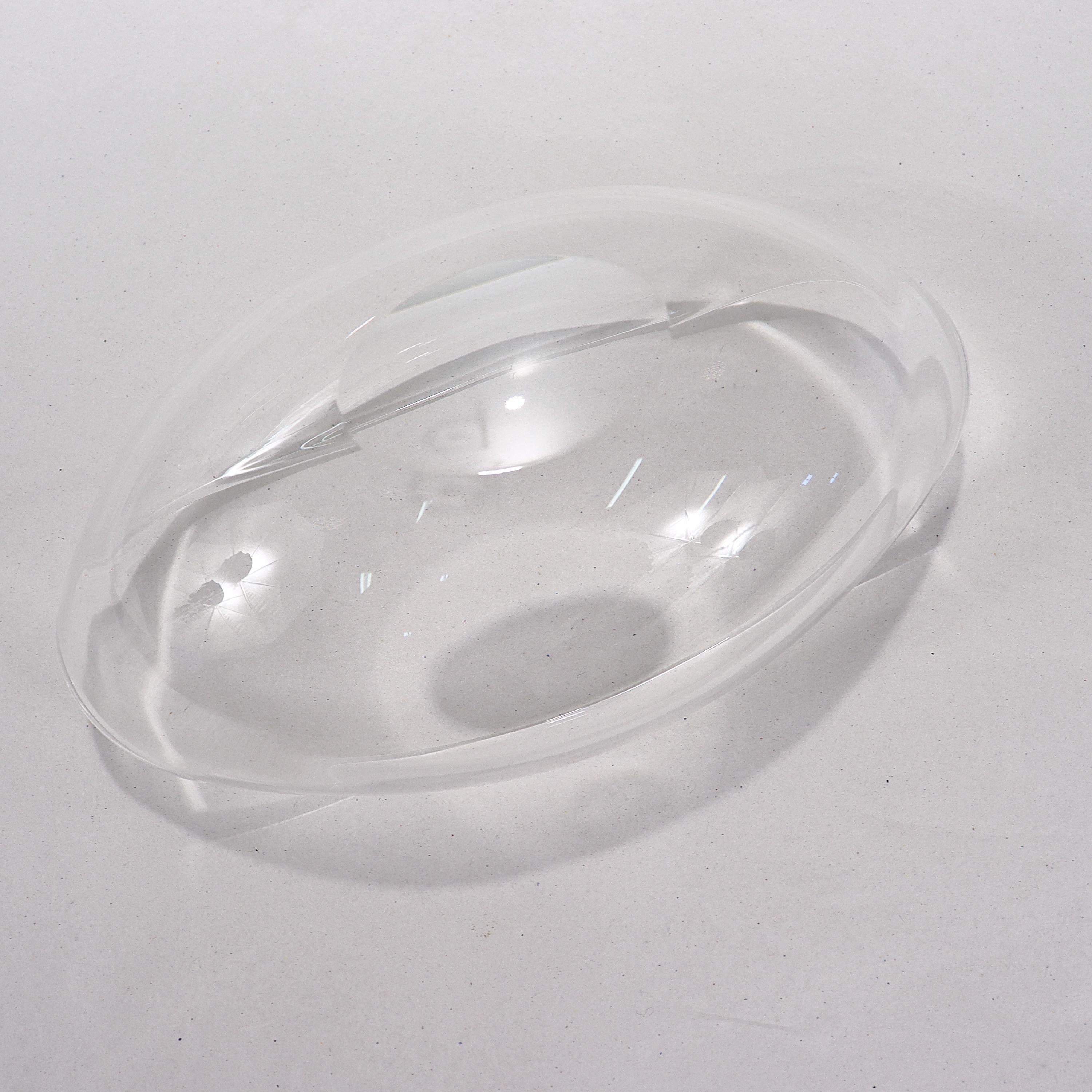 Ovale Schale aus Steuben-Kunstglas mit gefaltetem Deckel im Angebot 4
