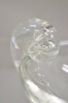 Vintage Steuben Clear Crystal Glass Snail Scroll Olive Nut Bowl