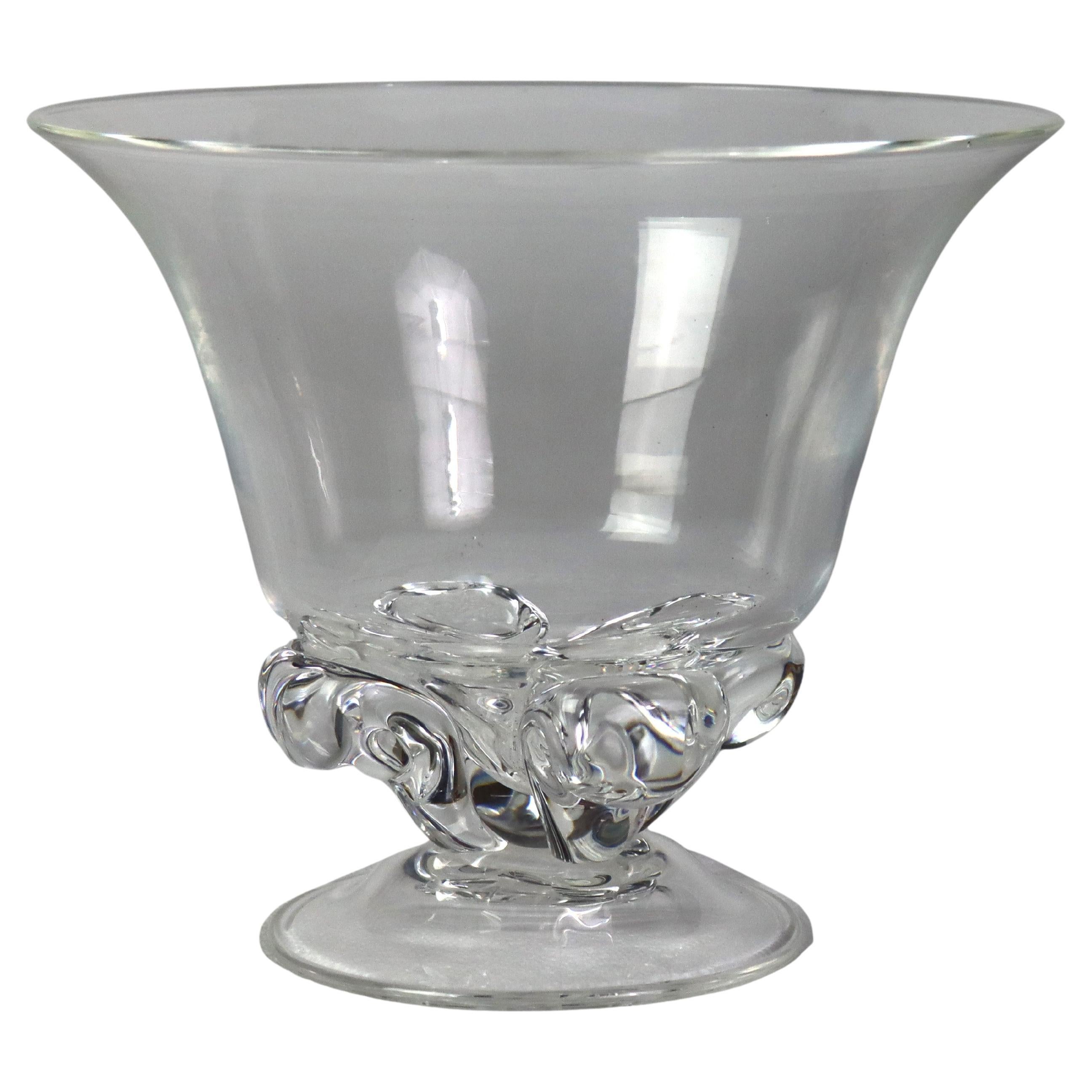 Vintage Steuben Crystal Glass Compote Unsigned C1950