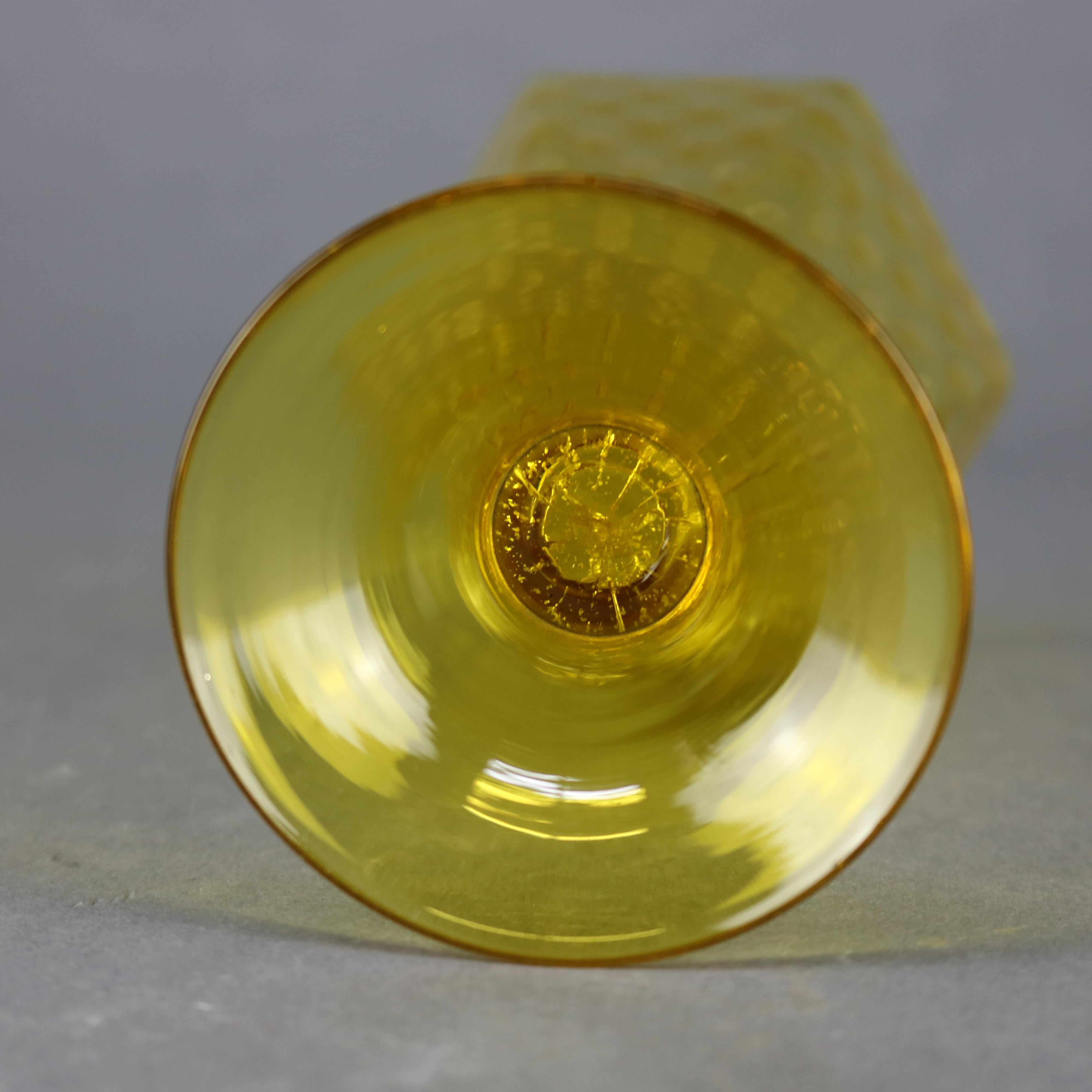 Vintage Steuben Faceted Yellow Handcrafted Art Glass Vase, 20th Century 3