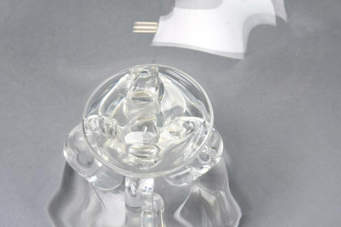 Hand-Crafted Vintage Steuben Glass Crystal Pedestal Centerpiece For Sale