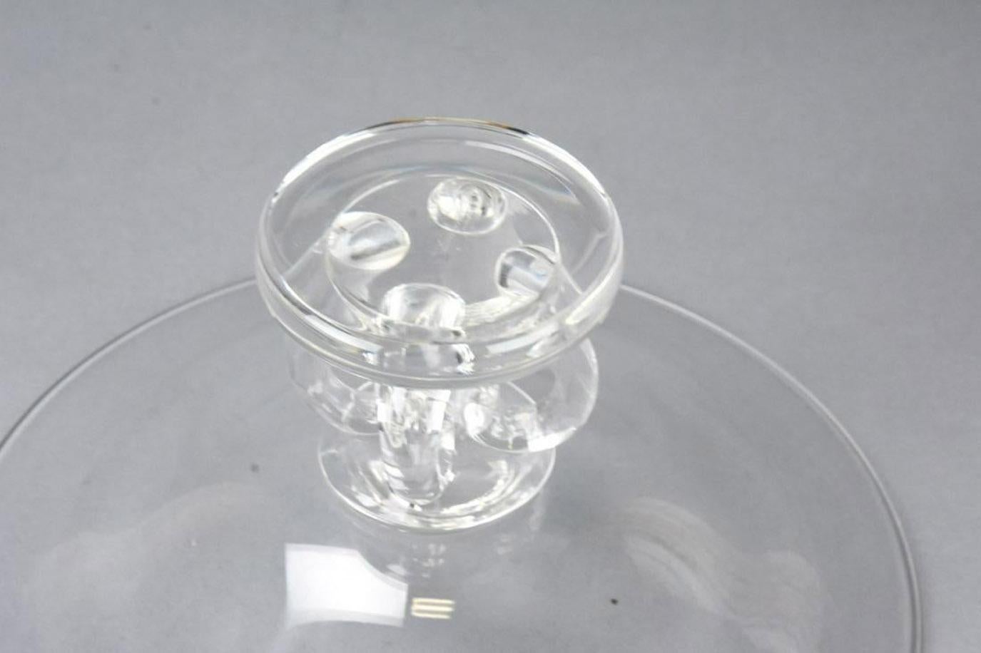 Vintage Steuben Glass Crystal Pedestal Centerpiece For Sale 1