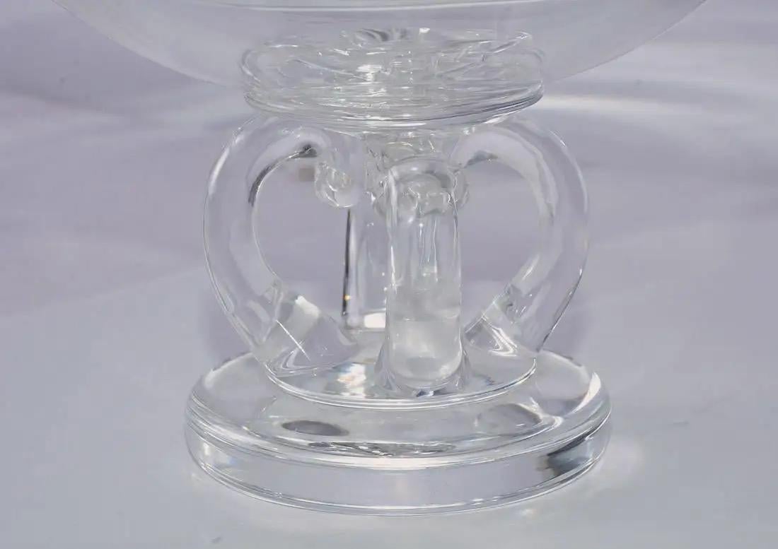 Centro de mesa o tazza de cristal Steuben Glass Vintage Moderno de mediados de siglo en venta