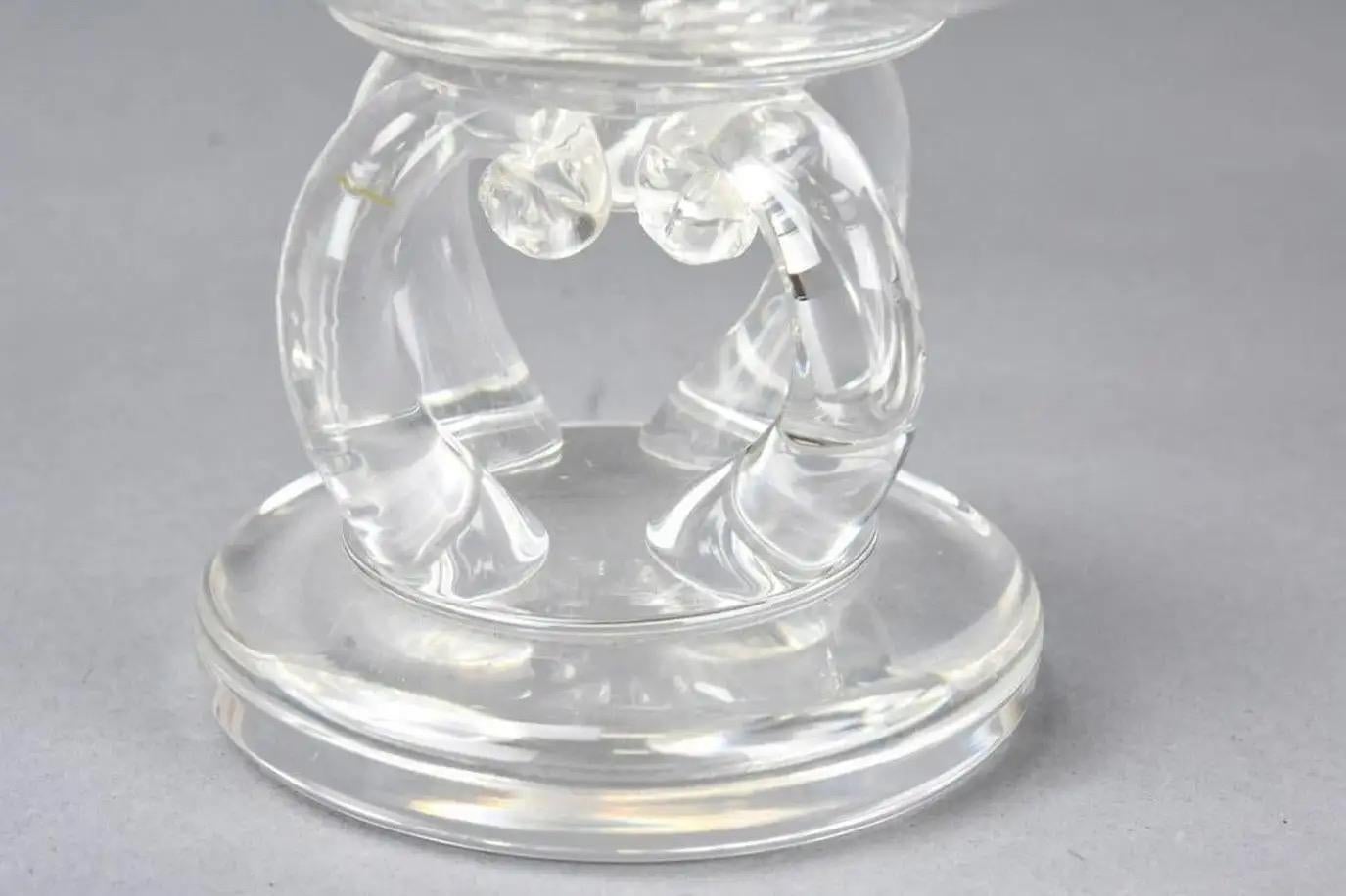 Centro de mesa o tazza de cristal Steuben Glass Vintage Estadounidense en venta