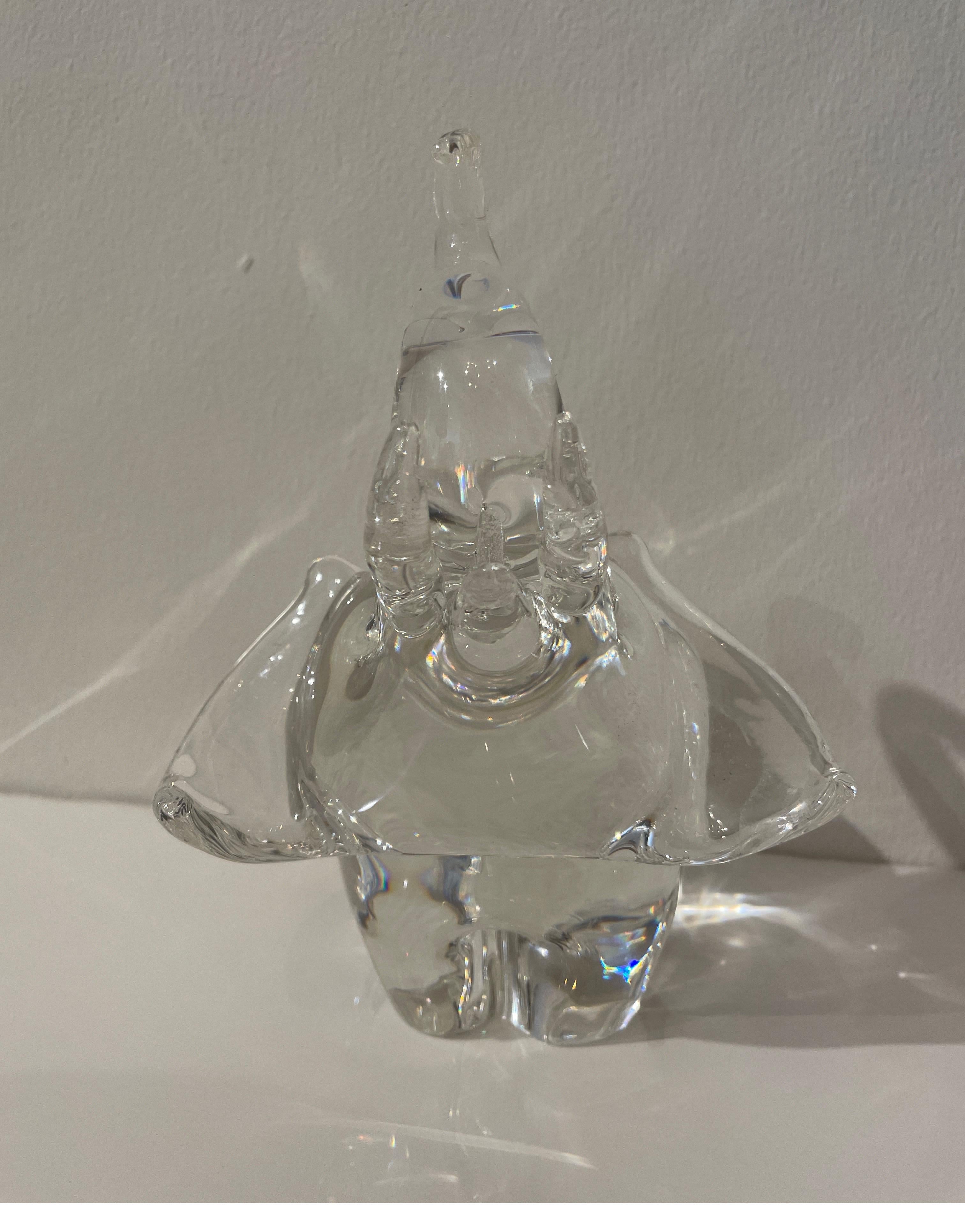 XX secolo Scultura di elefante in vetro Steuben Glass d'epoca in vendita