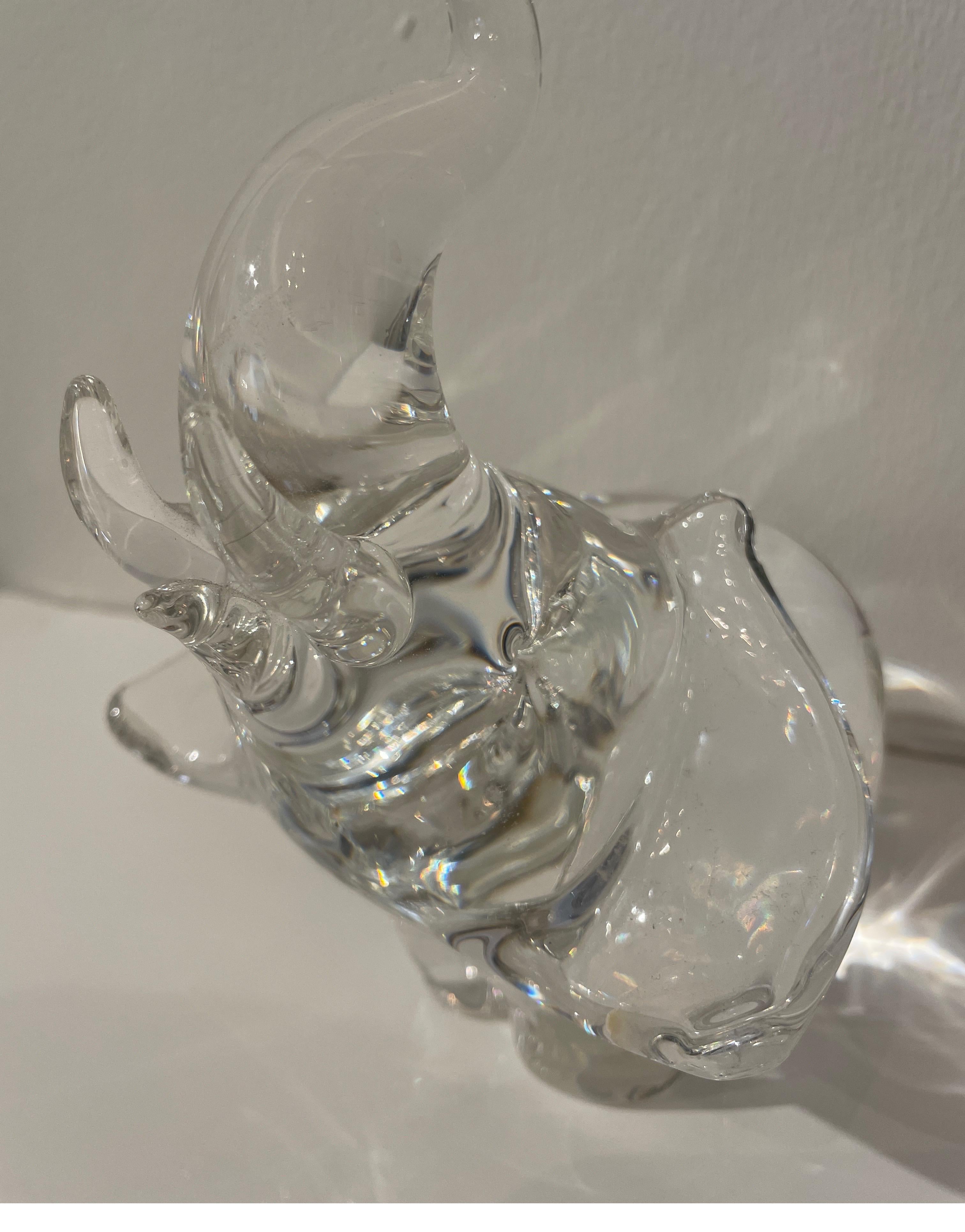 Art Glass Vintage Steuben Glass Elephant Sculpture For Sale