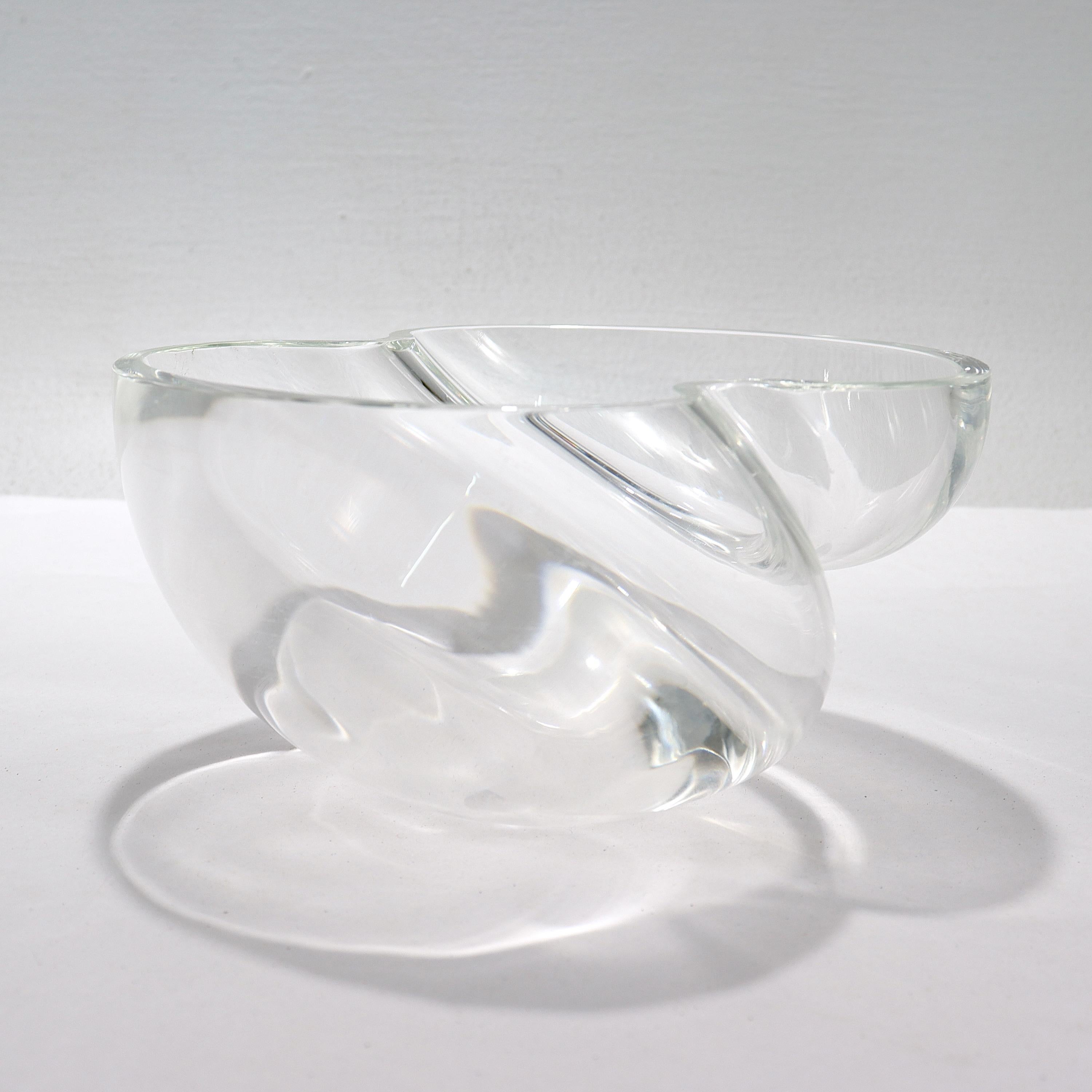 20th Century Vintage Steuben Glassworks Art Glass Nimbus Bowl, 1980s For Sale