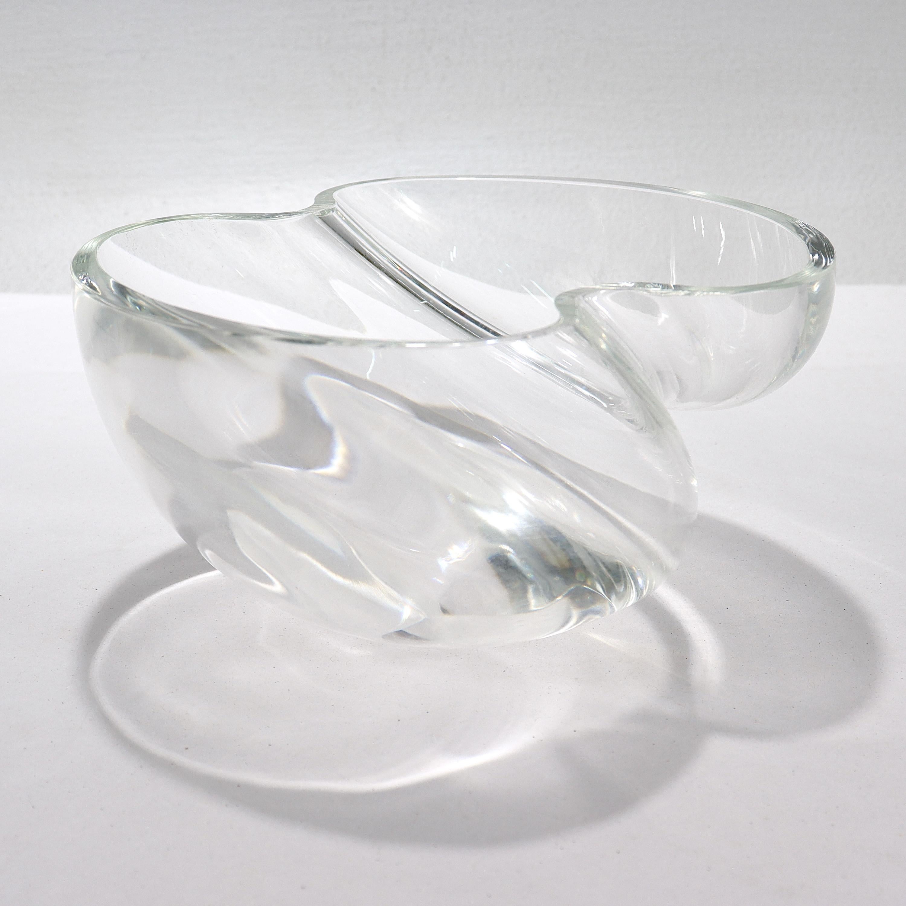 Vintage Steuben Glassworks Art Glass Nimbus Bowl, 1980s For Sale 1