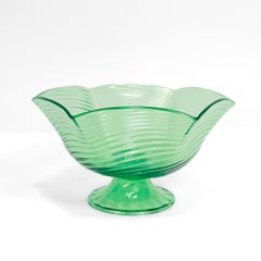 Vintage Steuben 'Pomona' Green Art Glass Bowl