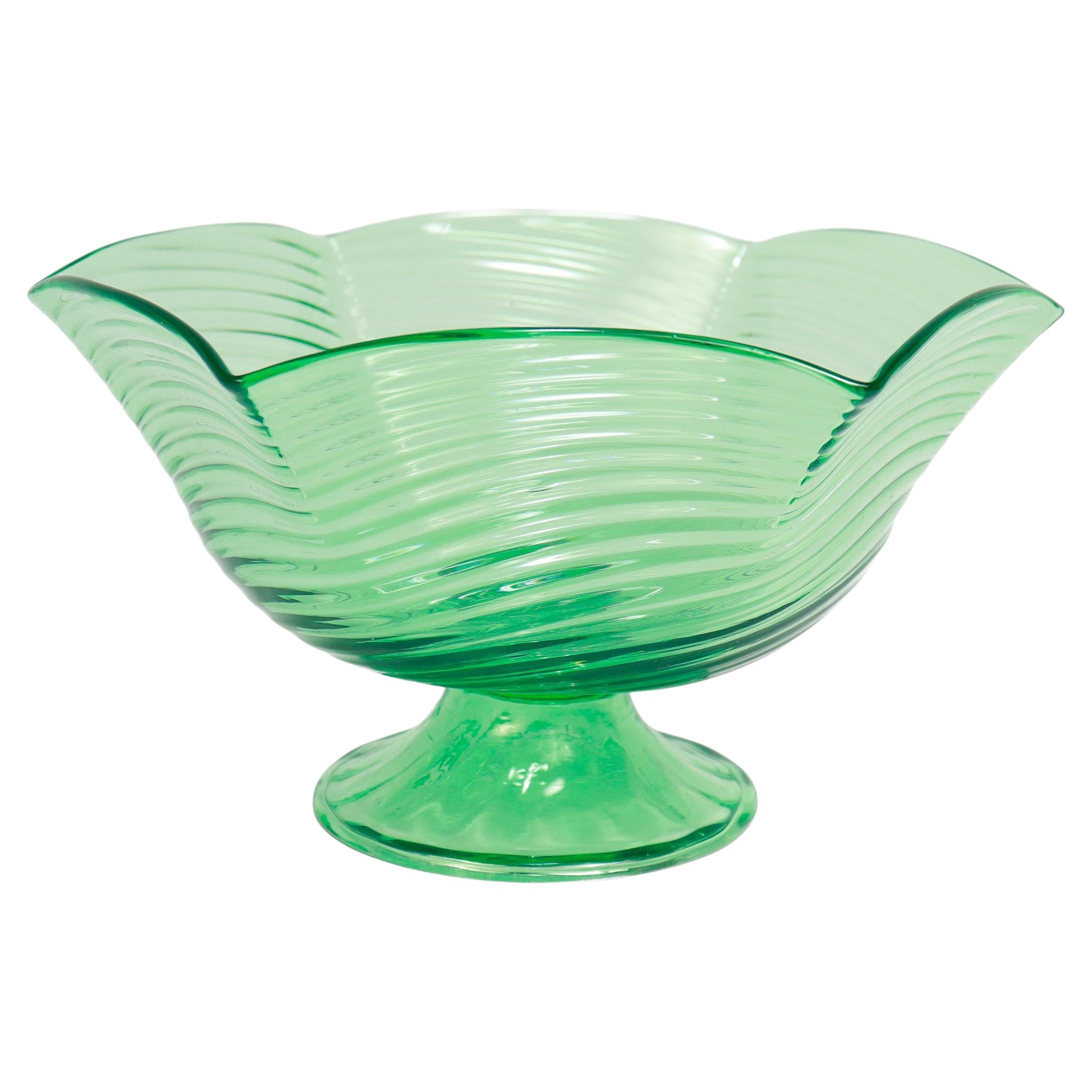 Vintage Steuben 'Pomona' Green Art Glass Bowl (bol en verre)