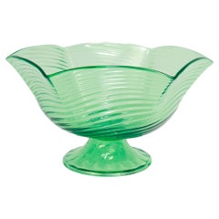 Vintage Steuben 'Pomona' Green Art Glass Bowl