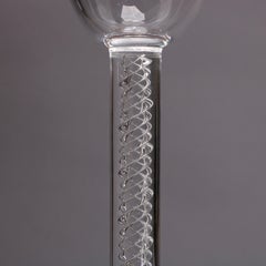 Vintage Steuben Spiral Stem Tall Goblet Stemware, Signed, circa 1950