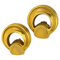 Orecchini a clip d'epoca Steve Vaubel 1988 con battente in oro