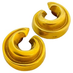 Vintage STEVE VAUBEL 1988 huge gold modernist earrings
