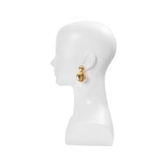 Vintage Steve Vaubel Gold Tone Clip-On Double Disc Earrings, 1990s