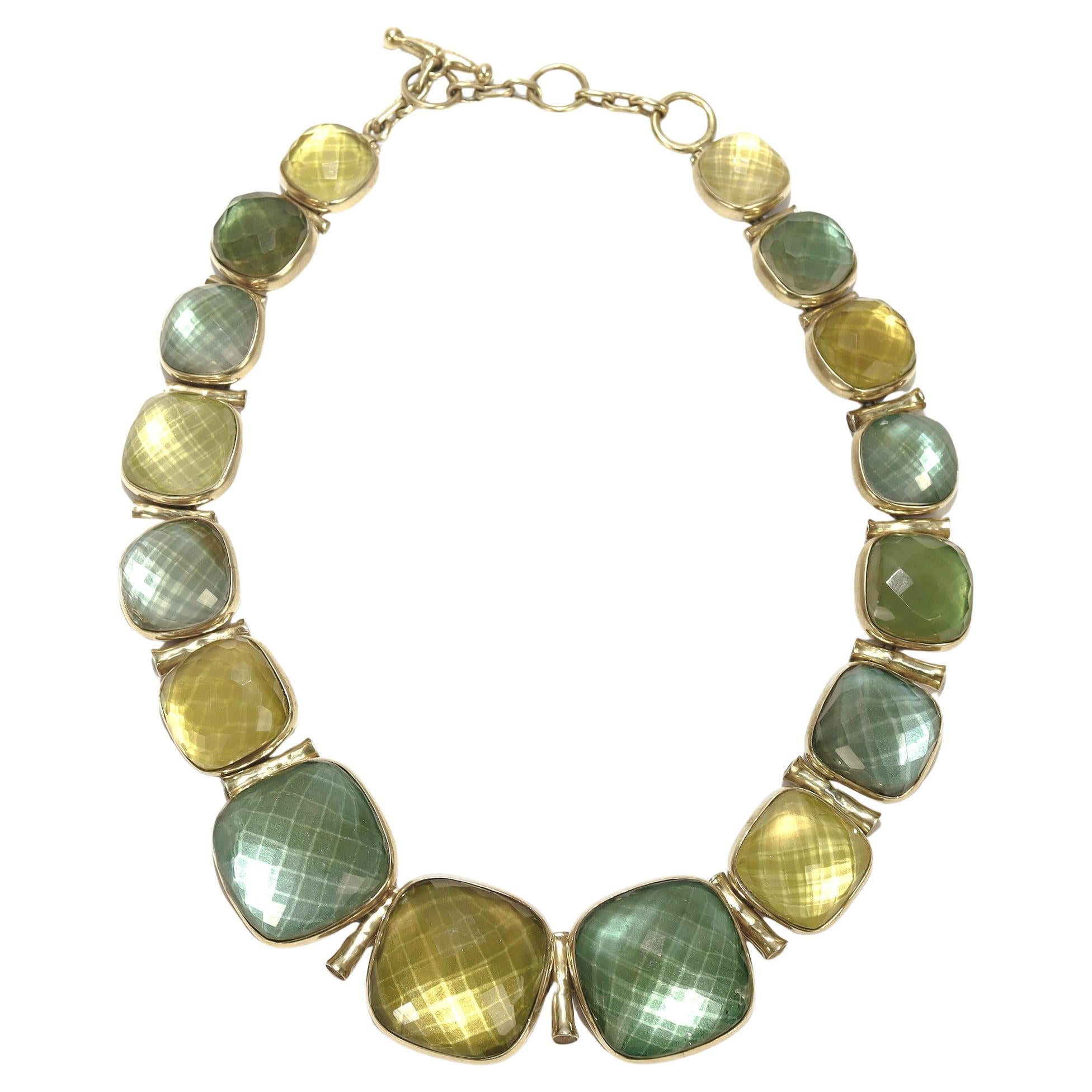 Collana vintage Steve Vaubel con pietre e bastoni quadrati graduati