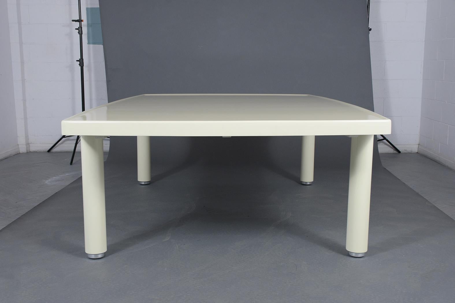 Stewart MacDougall Ivory Cream Dining Table with Silvered Leg Details For Sale 2