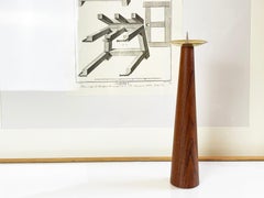 Vintage Stick Candle Holder Teak & Brass, Danish Modern Candle Stick, Denmark