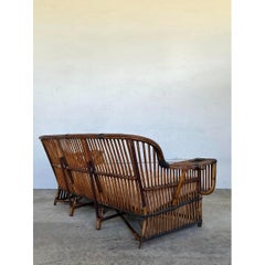 Vintage Stick Rattan Sofa After Bielecky Brothers