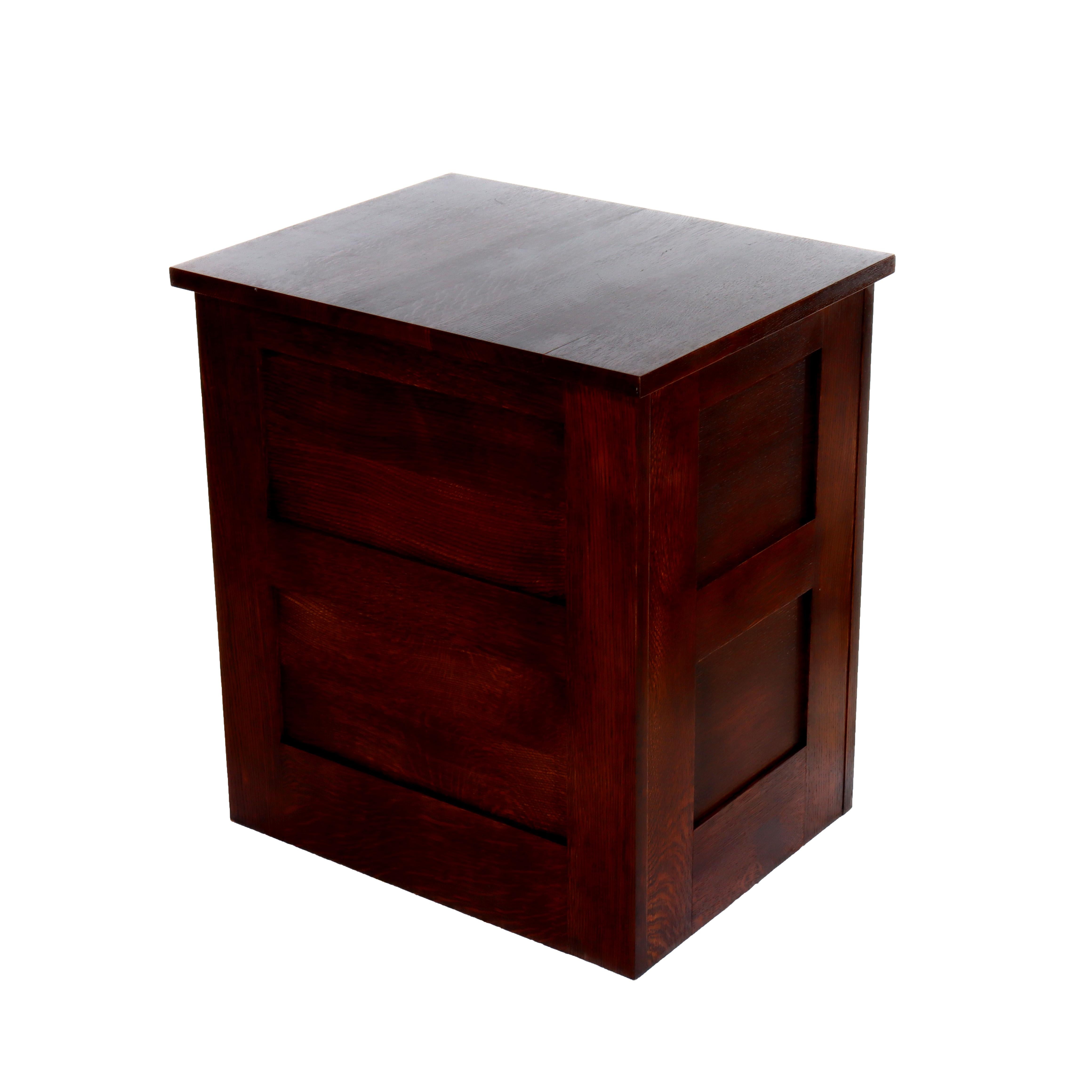 Vintage Stickley Arts & Crafts Mission Oak & Hammered Copper File Cabinet c1920 im Angebot 4