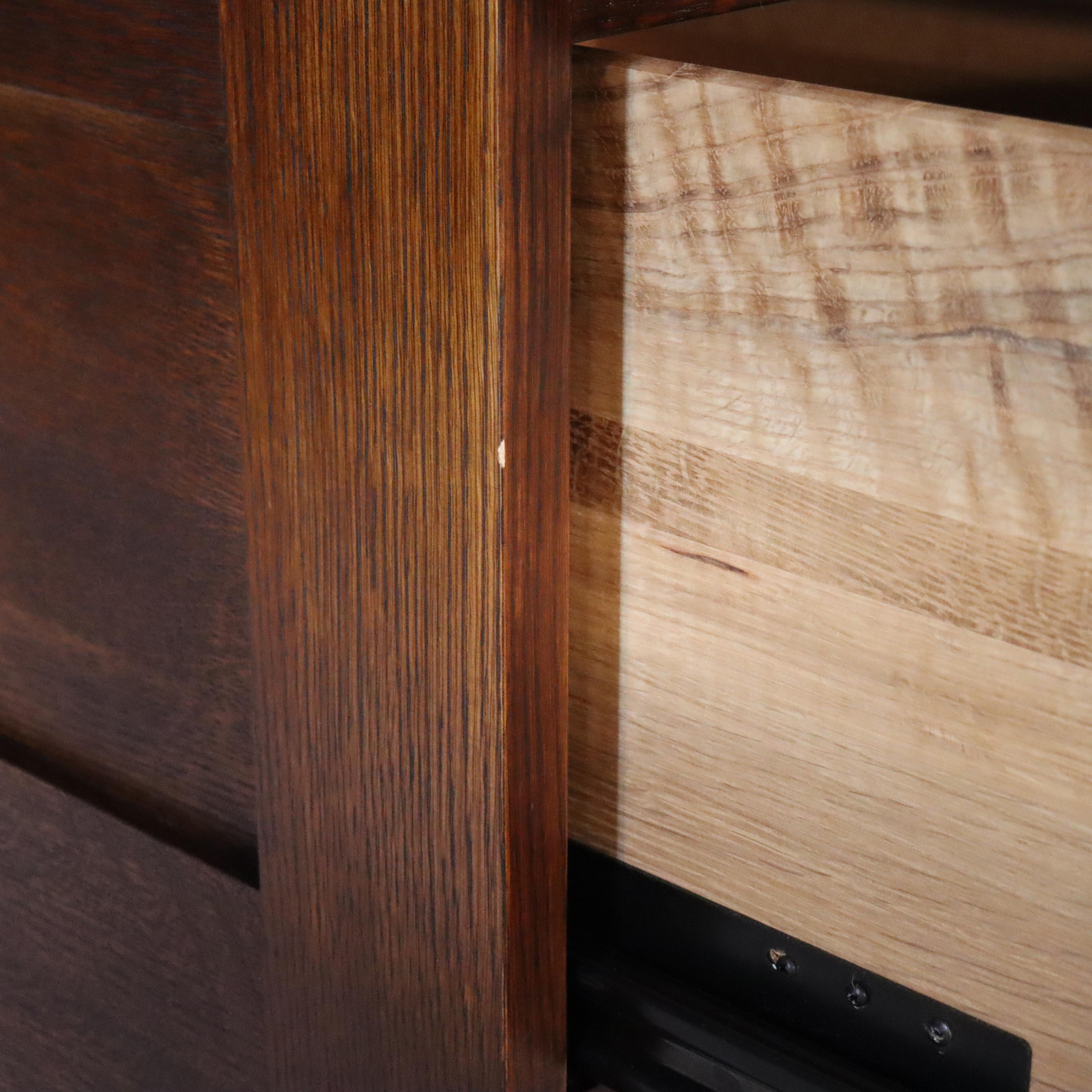 Vintage Stickley Arts & Crafts Mission Oak & Hammered Copper File Cabinet c1920 im Angebot 10