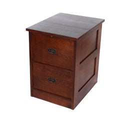 Vintage Stickley Arts & Crafts Mission Oak & Hammered Copper File Cabinet c1920