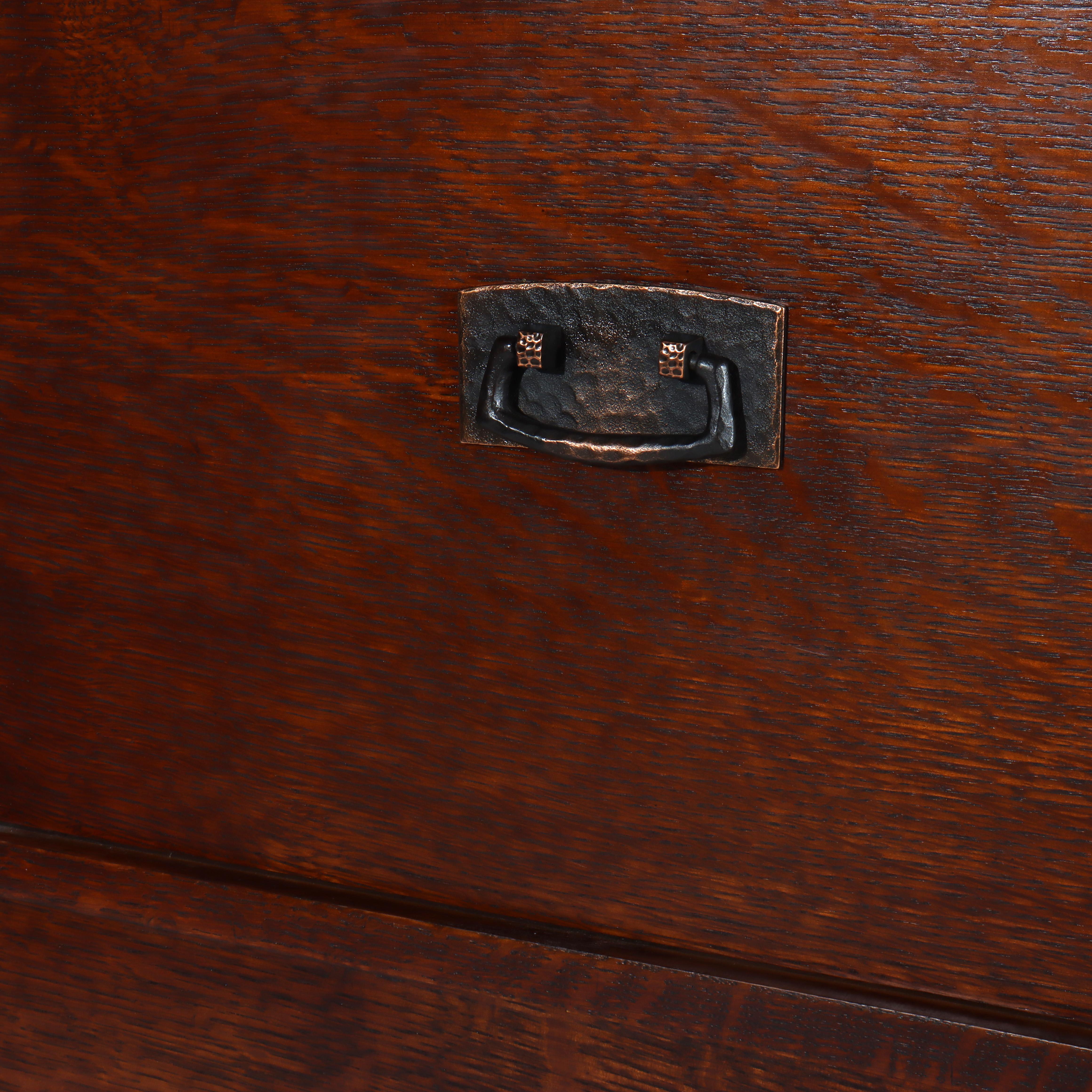 Vintage Stickley Arts & Crafts Mission Oak & Hammered Copper File Cabinet c1920 im Zustand „Gut“ im Angebot in Big Flats, NY