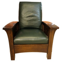Vintage Stickley Leather Morris Chair
