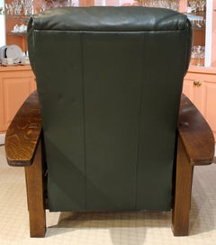 Vintage Stickley Leather Reclining Arm Chair