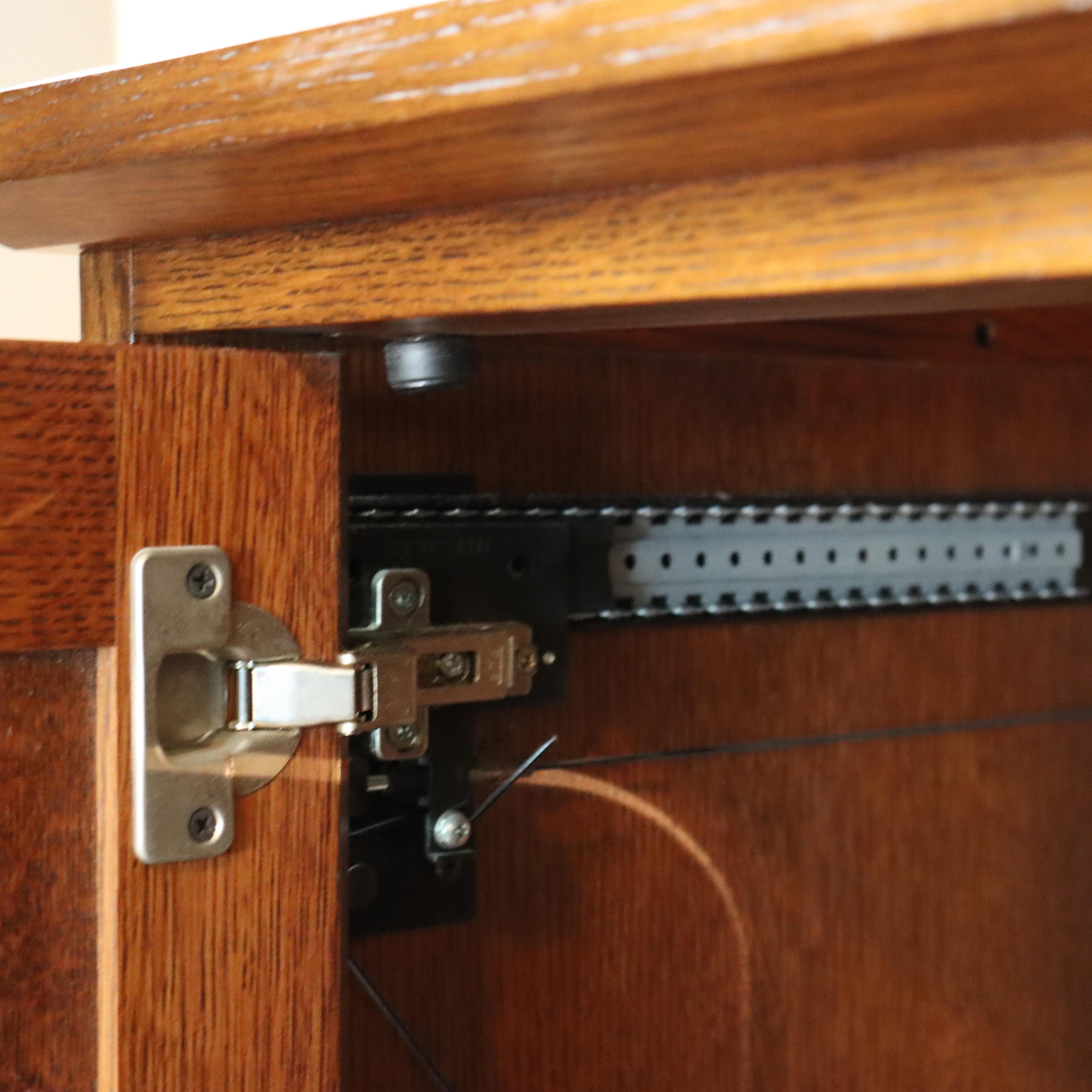 Vintage Stickley Mission Oak Entertainment Center Signed 20thC For Sale 6