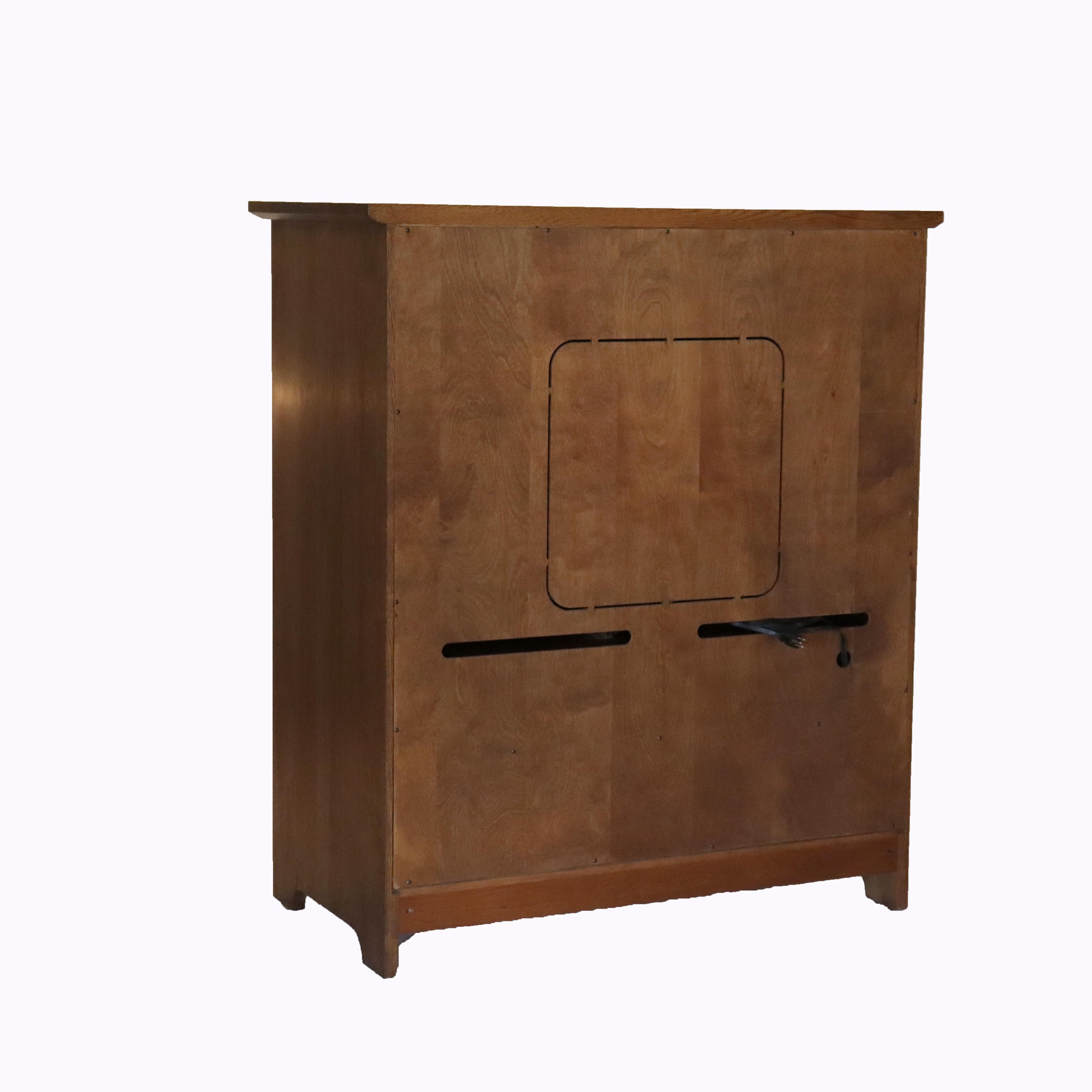 Vintage Stickley Mission Oak Entertainment Center Signed 20thC For Sale 9