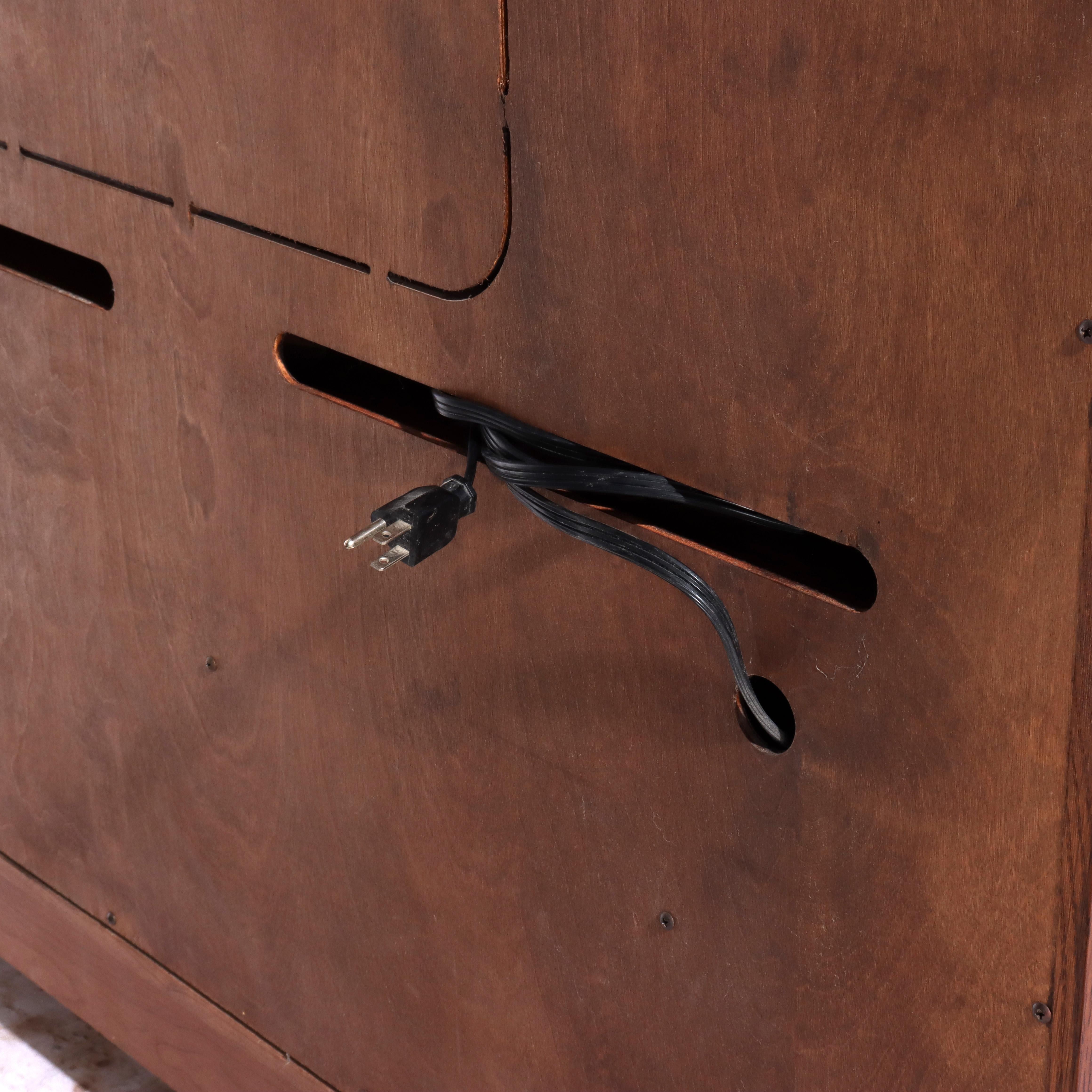 Vintage Stickley Mission Oak Entertainment Center Signed 20thC For Sale 12