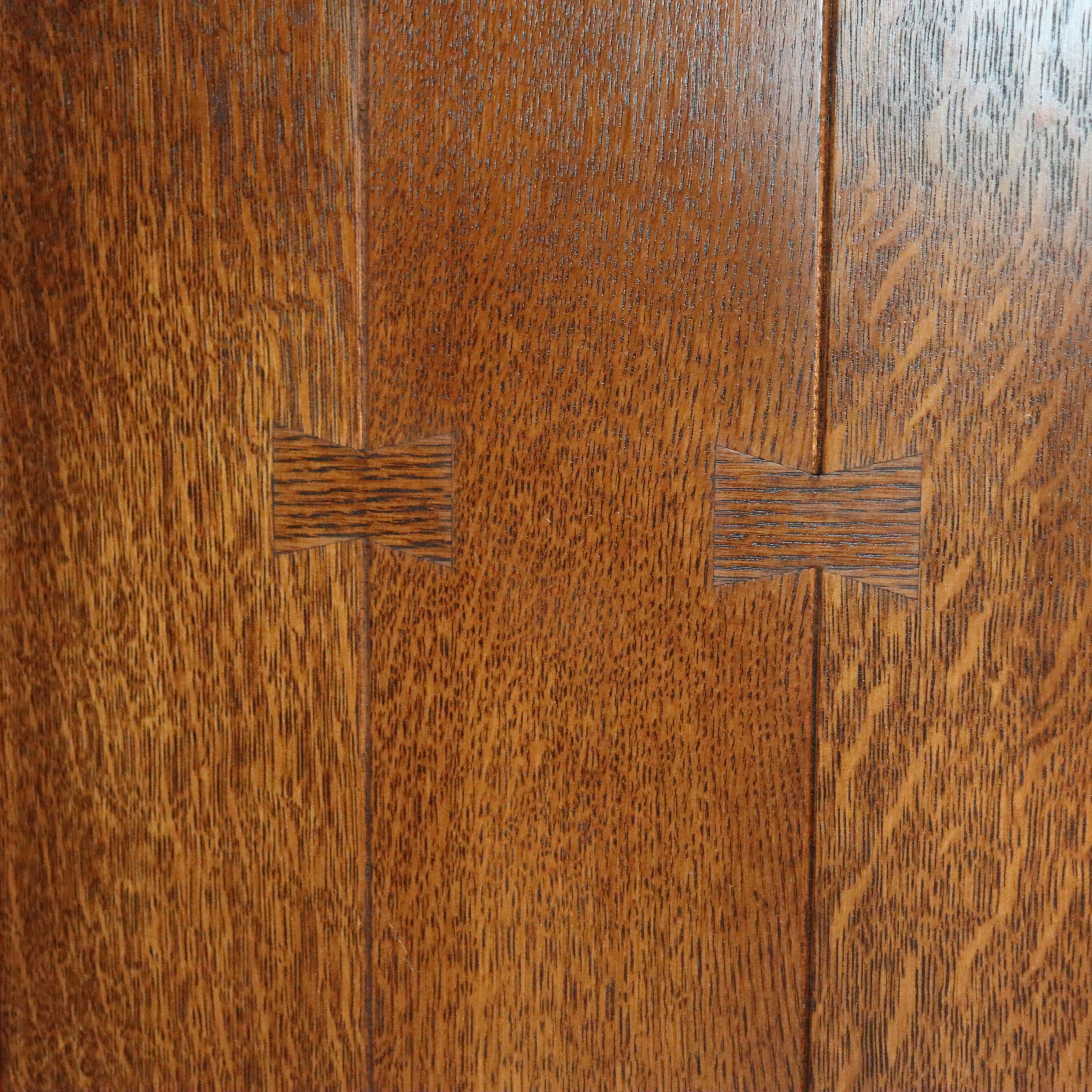 Vintage Stickley Mission Oak Entertainment Center Signed 20thC For Sale 1