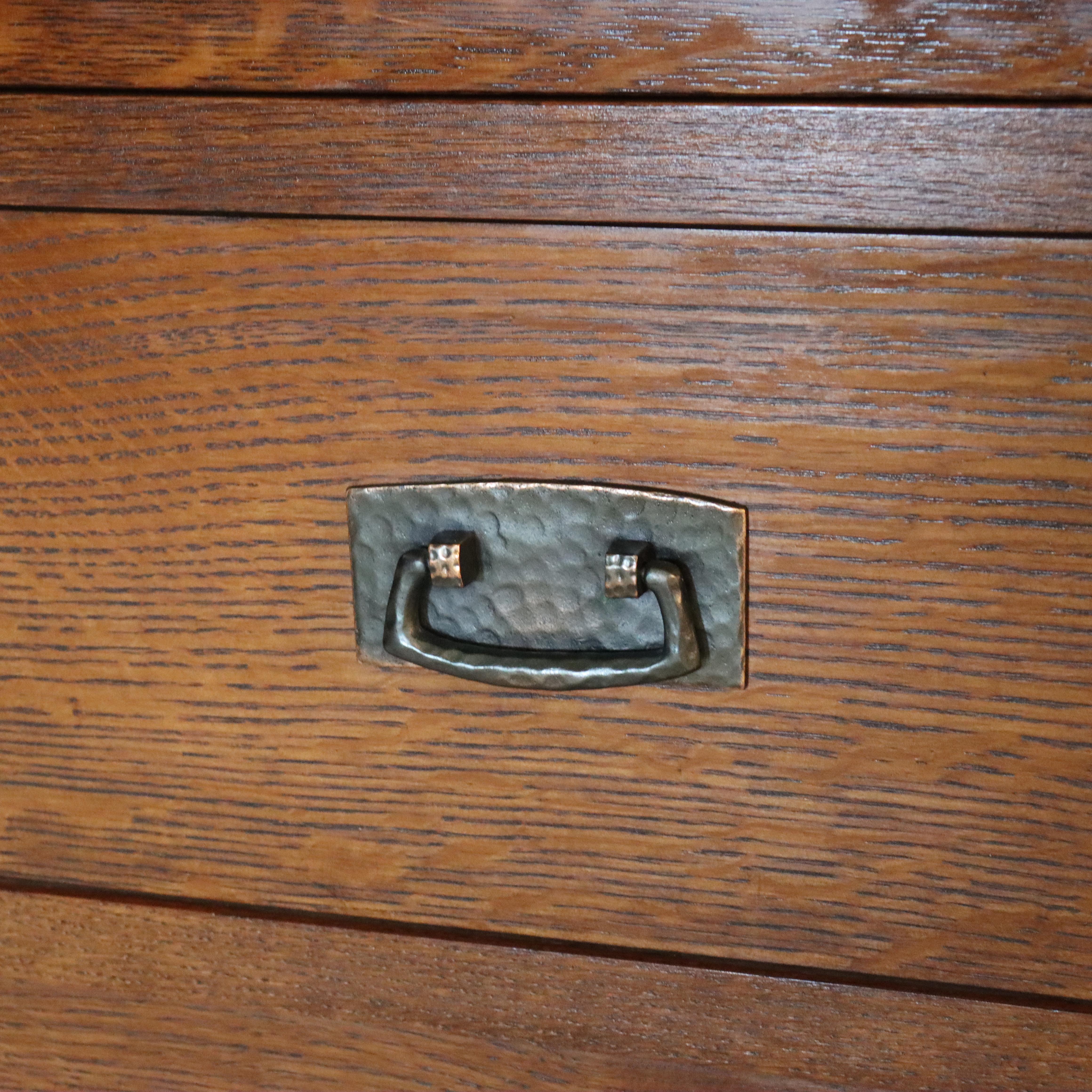 Vintage Stickley Mission Oak Entertainment Center Signed 20thC For Sale 2
