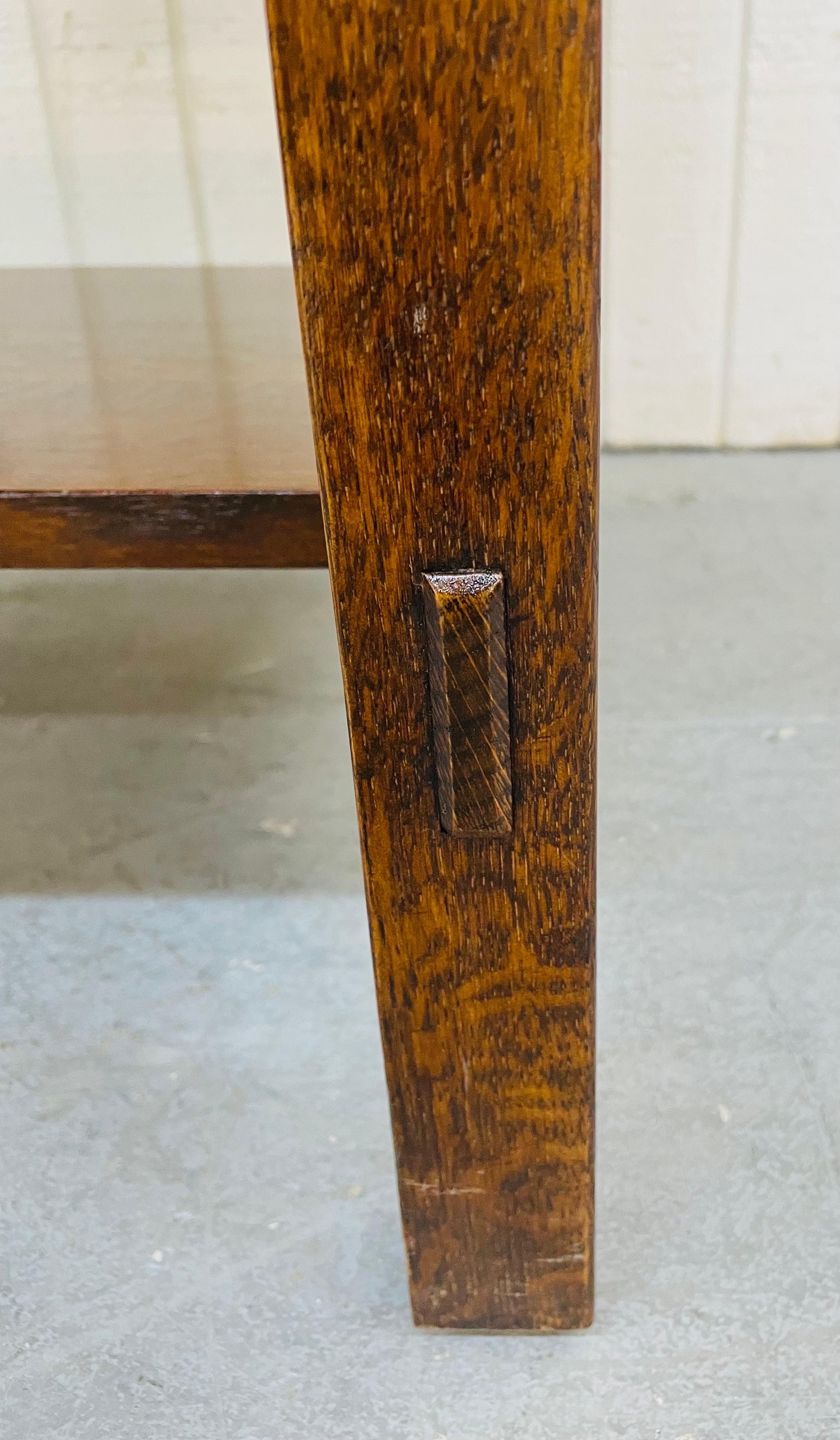 Glass Vintage Stickley Oak Mission Style Side Table